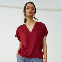 Aurora Top - Maroon