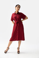 Beatnik Dress - Maroon