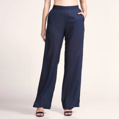 Nyla Set Of 2 - Long Line Shirt & Pants - Navy Blue