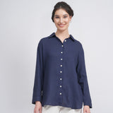Opal Set Of 2 - Shirts & Pants - Navy Blue And Ecru
