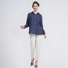 Opal Set Of 2 - Shirts & Pants - Navy Blue And Ecru