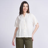Ella Drop Shoulder Shirt - Ecru