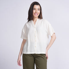 Ella Drop Shoulder Shirt - Ecru