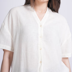 Ella Drop Shoulder Shirt - Ecru