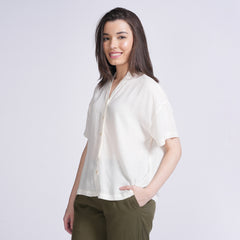 Ella Drop Shoulder Shirt - Ecru