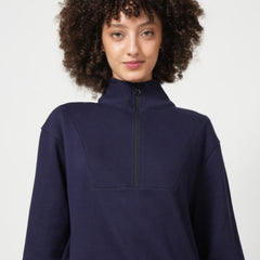 Half Zip Up Jumper - Navy Blue