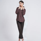 Opal Set Of 2 - Shirt & Pants - Coffee Brown