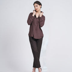 Opal Set Of 2 - Shirt & Pants - Coffee Brown