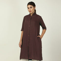 Dakota Long Shirt Jacket - Coffee