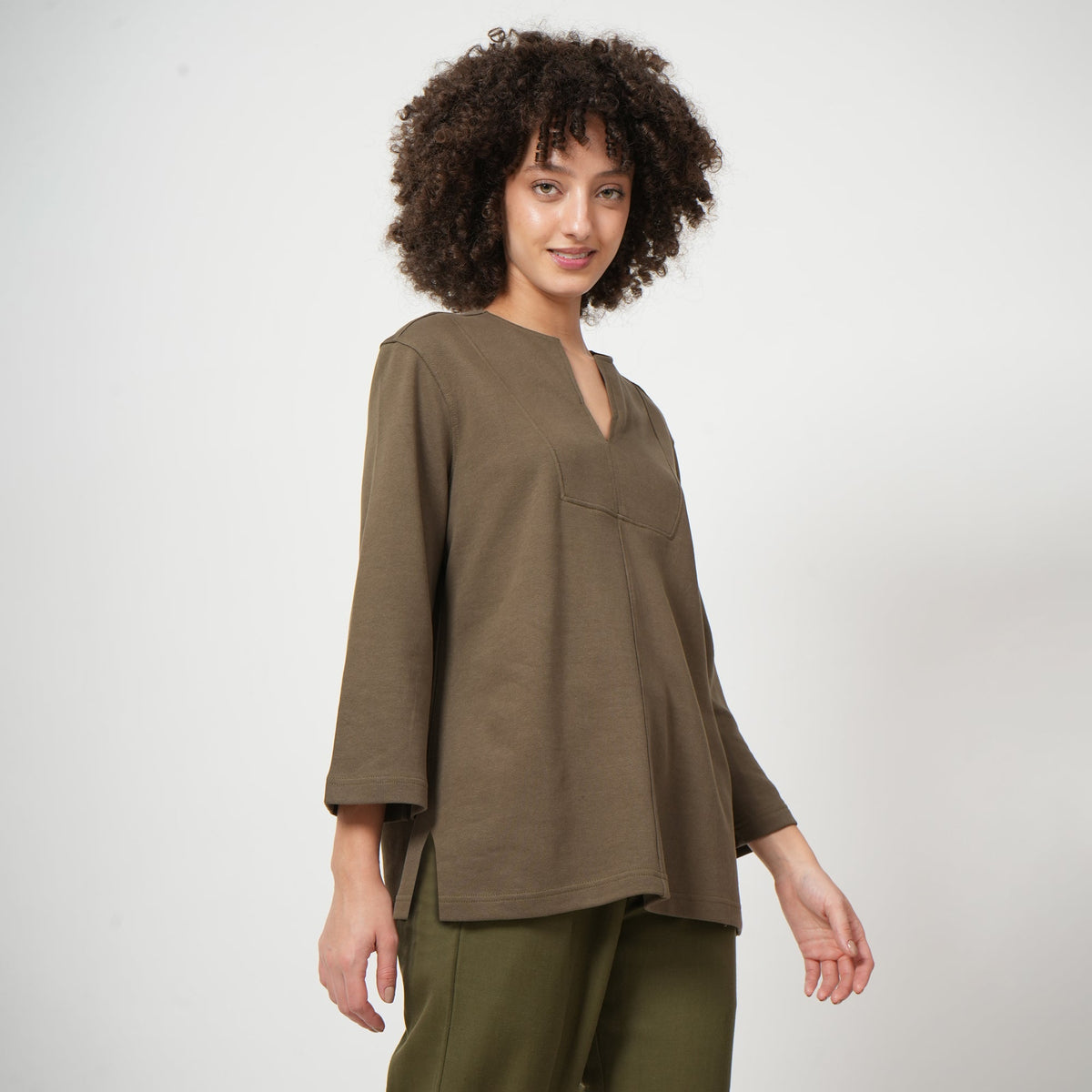 Panelled Top > Olive