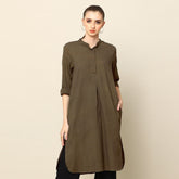 Pleated Tunic - Olive