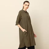 Pleated Tunic - Olive