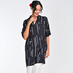 Kimono Tunic - Black Cedar Print - Limited Edition