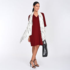 Sack V Dress - Maroon