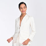 Doreen Stand Collar Blazer - Ecru