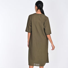 Fleur Set Of 2 - Overlay & Dress - Olive & Black
