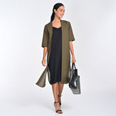 Fleur Set Of 2 - Overlay & Dress - Olive & Black