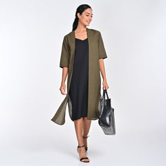 Fleur Set Of 2 - Overlay & Dress - Olive & Black