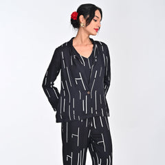 Donna Blazer - Black Cedar Print - Limited Edition