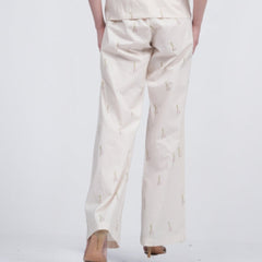 Ethan Pants - Ecru block print