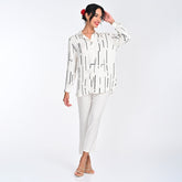 Opal Set Of 2 - Shirts & Pants - Ecru Cedar Print & Ecru - Limited Edition