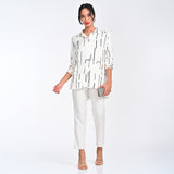 Jessica Shirt - Ecru Cedar Print - Limited Edtition