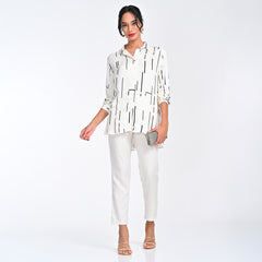 Jessica Shirt - Ecru Cedar Print - Limited Edtition