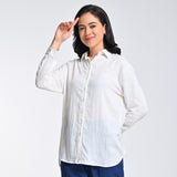 Opal Set Of 2 - Shirts & Pants - Ecru & Navy Blue