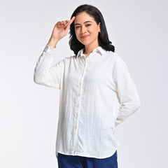 Opal Set Of 2 - Shirts & Pants - Ecru & Navy Blue