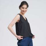 Shell V-Neck Top - Black