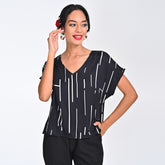 Aurora Top - Black Cedar Print - Limited Edition