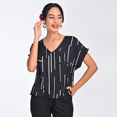 Aurora Top - Black Cedar Print - Limited Edition