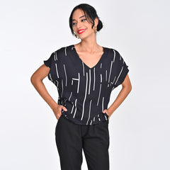 Aurora Top - Black Cedar Print - Limited Edition