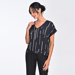 Aurora Top - Black Cedar Print - Limited Edition