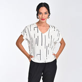 Aurora Top - Ecru Cedar Print - Limited Edition