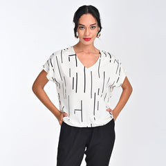 Aurora Top - Ecru Cedar Print - Limited Edition