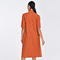 Dakota Set Of 2 - Long Shirt Jacket & Dress - Autumn Rust & Black