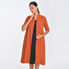 Dakota Set Of 2 - Long Shirt Jacket & Dress - Autumn Rust & Black