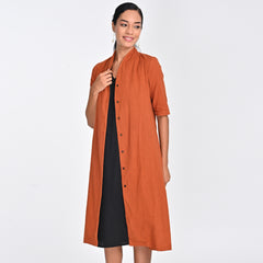 Dakota Set Of 2 - Long Shirt Jacket & Dress - Autumn Rust & Black