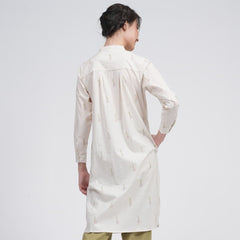 Sofia Set Of 2 - Ecru block print & Sage Green