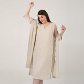 Dakota Set Of 2 - Long Shirt Jacket & Dress - Beige