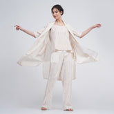 Dakota Set of 3 - Long Shirt, Inner & Pants - Ecru block print