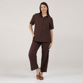 Noir Set of 2 - Shirt & Pants - Coffee Brown