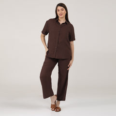 Noir Set of 2 - Shirt & Pants - Coffee Brown