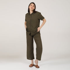 Noir Set of 2 Shirt & Pants - Olive Green