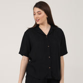 Cuban Collar Shirt - Black