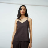 Dakota Set Of 3 - Overlay, Top & Pants - Coffee Brown & Autumn Rust