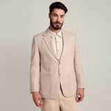 iL Lino Set of 3 - Relaxed Fit Linen Blend Blazer, Relaxed Fit Linen Blend Shirt & Relaxed Fit Cotton Stretch Chinos - Natural Grey & Beige