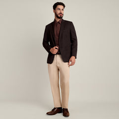 iL Lino Blazer - Relaxed Fit - Linen Blend - Coffee Brown