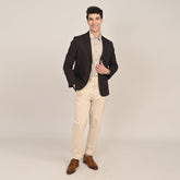 iL Lino Set of 3 - Relaxed Fit Linen Blend Blazer, Relaxed Fit Linen Blend Shirt & Relaxed Fit Cotton Stretch Chinos - Coffee Brown, Greige & Beige
